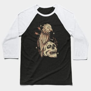 vintage style parrot and skull Baseball T-Shirt